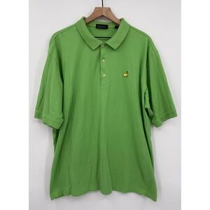 Vintage Masters Collection Polo Shirt Mens XXL Green Solid Cotton Golf Logo